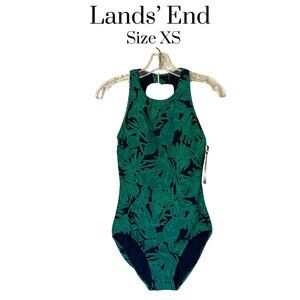 New Lands' End one piece swimsuit. Fully lined and padded bra.  Size XS